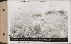 John W. Vaughan, Jason Powers Cemetery, lot 6, Prescott, Mass., July 17, 1934