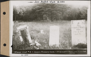 William Stacy, Salome Stacy, Nymphas Stacy, Jason Powers Cemetery, lot 9, Prescott, Mass., July 17, 1934