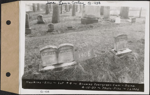 Haskins - Ellis, Brown's Evergreen Cemetery, lot 4, Dana, Mass., Apr. 15, 1937