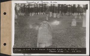 Joshua Flagg, Dana Center Cemetery, lot 13, Dana, Mass., Apr. 23, 1937