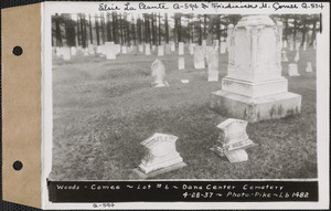Woods - Comee, Dana Center Cemetery, lot 6, Dana, Mass., Apr. 28, 1937