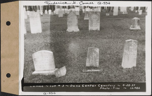 Comee, Dana Center Cemetery, lot 3, Dana, Mass., Apr. 28, 1937