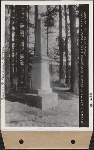 Brown, Brown's Evergreen Cemetery, lot 1, Dana, Mass., Apr. 30, 1937