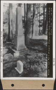 Woods, Brown's Evergreen Cemetery, lot 3, Dana, Mass., Apr. 30, 1937