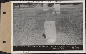 Hiram C. Blackmer, Dana Center Cemetery, lot 58, Dana, Mass., Apr. 30, 1937