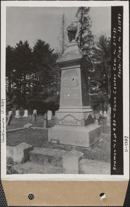 Braman, Dana Center Cemetery, lot 80, Dana, Mass., May 4, 1937