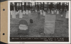 Benjamin and Lois Skinner, Dana Center Cemetery, lot 134, Dana, Mass., May 12, 1937