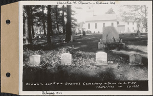 Brown, Brown's Cemetery, lot 4, Dana, Mass., June 4, 1937