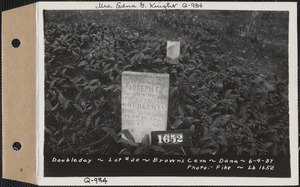 Doubleday, Brown's Cemetery, lot 20, Dana, Mass., June 4, 1937