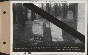 Doubleday, Brown's Cemetery, lot 25, Dana, Mass., June 8, 1937