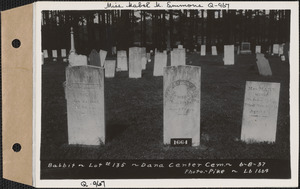 Babbit, Dana Center Cemetery, lot 135, Dana, Mass., June 8, 1937