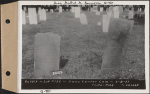 Babbit, Dana Center Cemetery, lot 135, Dana, Mass., June 8, 1937