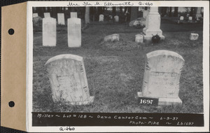 Clark and Mary Miller, Dana Center Cemetery, lot 128, Dana, Mass., June 9, 1937