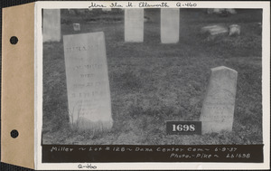 Miller, Dana Center Cemetery, lot 128, Dana, Mass., June 9, 1937