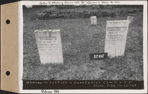 Whitney, Dana Center Cemetery, lot 123, Dana, Mass., June 9, 1937