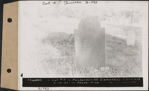 Susanna Thusten, Packardsville Cemetery, lot 4, Enfield, Mass., Aug. 13, 1937