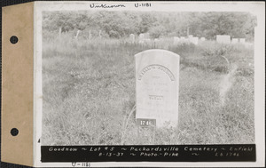 William H. and Susan Goodnow, Packardsville Cemetery, lot 5, Enfield, Mass., Aug. 13, 1937