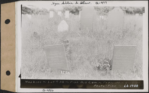 Haskins, Fish Hill Cemetery, lot 38, Prescott, Mass., Aug. 18, 1937