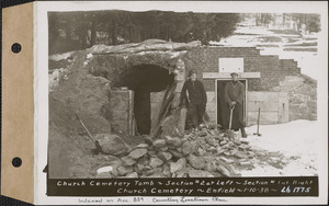 Church Cemetery Tomb, Church Cemetery, Section 2 at left, Section 1 at right, Enfield, Mass., Jan. 10, 1938