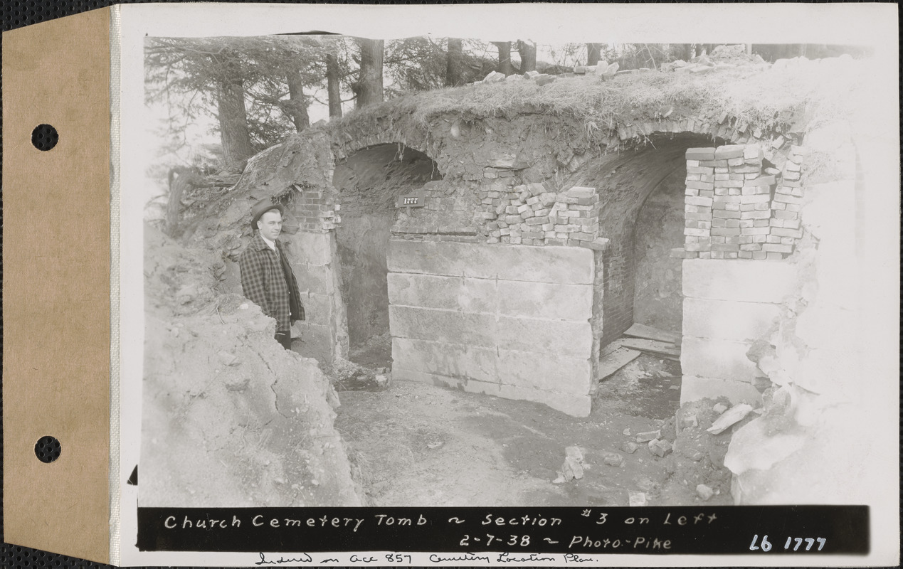 Church Cemetery Tomb, Church Cemetery, Section 3 on left, Enfield, Mass., Feb. 7, 1938