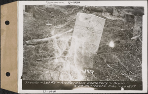 A. W. Steele, Richardson Cemetery, lot 3, Dana, Mass., Apr. 24, 1939