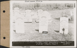 Crawford, Golden Lake Cemetery, lot 13, New Salem, Mass., May 15, 1939