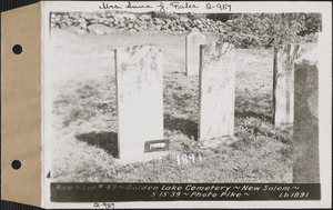 Azubah and Joseph Rice, Golden Lake Cemetery, lot 49, New Salem, Mass., May 15, 1939