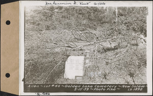 Allen, Golden Lake Cemetery, lot 46, New Salem, Mass., May 15, 1939