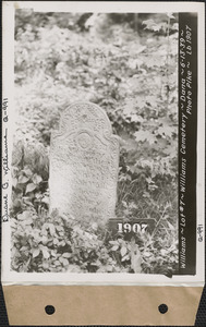 Williams, Williams Cemetery, lot 7, Dana, Mass., June 13, 1939