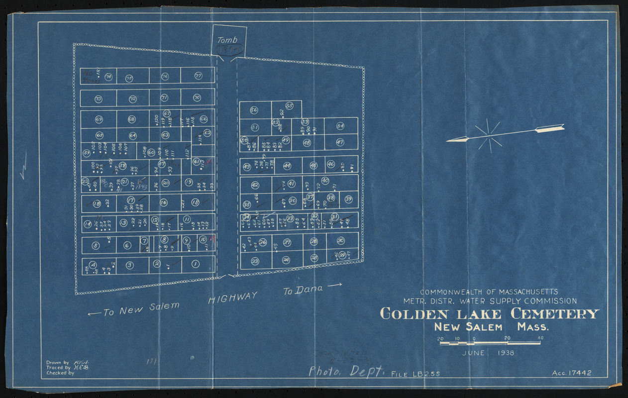 Golden Lake Cemetery, New Salem, Mass., June 1938