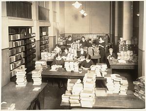 Librarians working at the Boston Public Library
