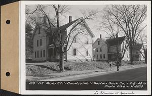 109-115 Main Street, tenements, Boston Duck Co., Bondsville, Palmer, Mass., Feb. 8, 1940