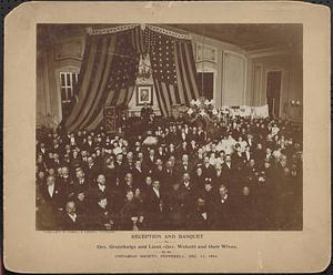 "Reception and Banquet to Gov. Greenhalge and Lt-Gov. Wolcott and their wives by the Unitarian Society, Pepperell," in Town Hall 3d floor