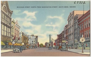 Michigan Street, north from Washington Street, South Bend, Indiana