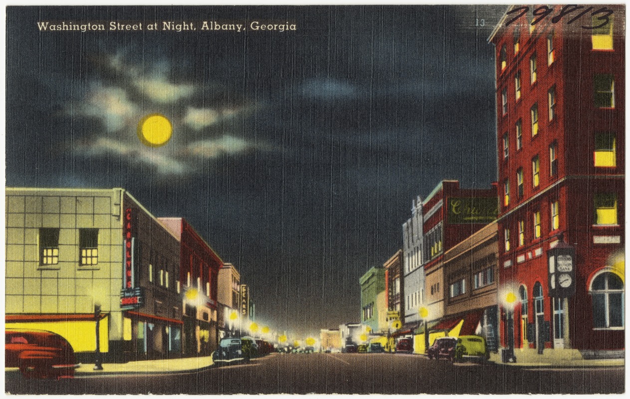 Washington Street at night, Albany, Georgia