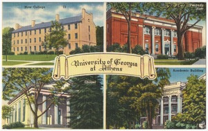 University of Georgia at Athens -- New College, Peabody Hall, chapel, academic building