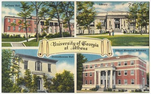 University of Georgia at Athens -- LeConte Hall, library, Demosthenian Hall, Gilbert Memorial Infirmary