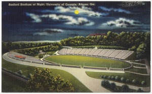 Sanford Stadium at night, University of Georgia, Athens, Ga.