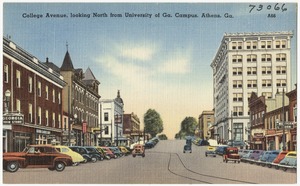 College Avenue, looking north from University at Ga. campus, Athens, Ga.