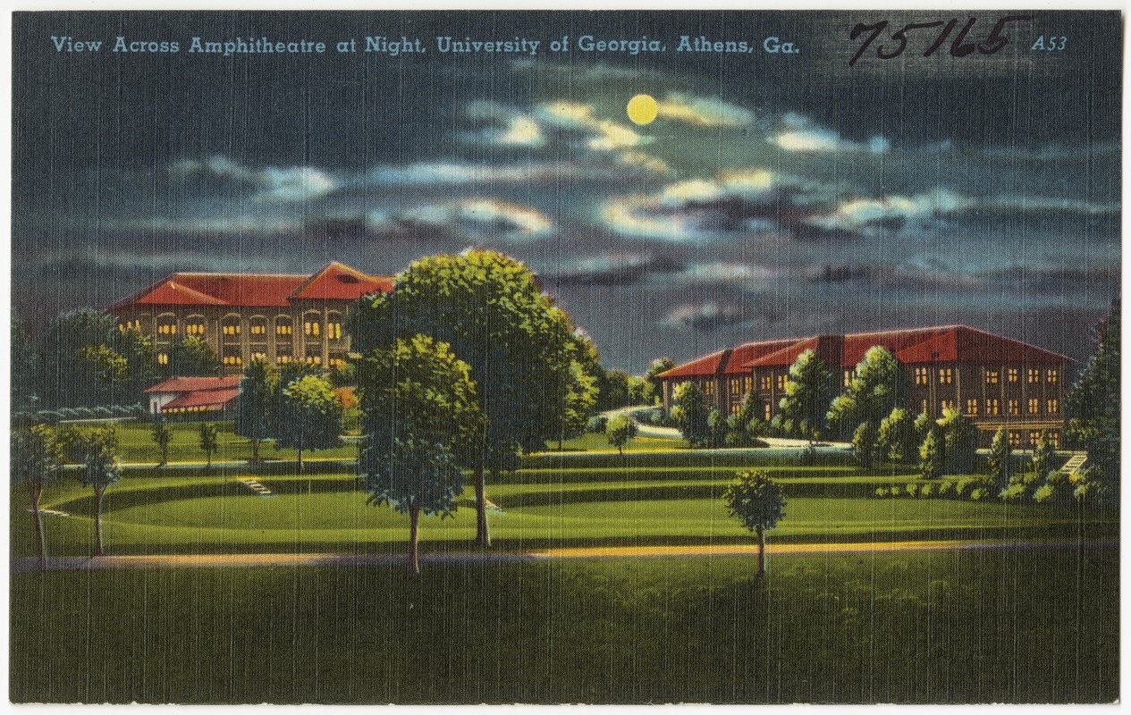 View across amphitheatre at night, University of Georgia, Athens, Ga.