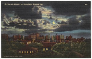 Skyline of Atlanta, by Moonlight, Atlanta, Ga.