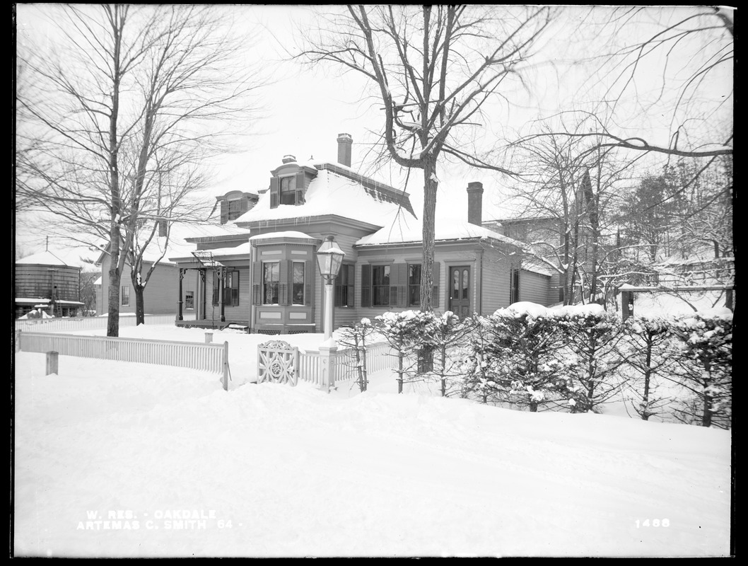 Wachusett Reservoir, Artemas C. Smith's house, at the corner of Wheeler ...