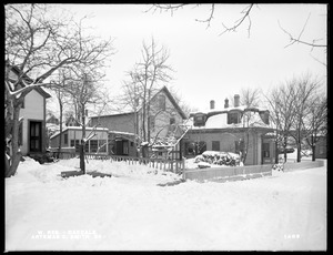 Wachusett Reservoir, Artemas C. Smith's house, at the corner of Wheeler Street and Wheeler Place, from the south in Wheeler Place, Oakdale, West Boylston, Mass., Jan. 27, 1898