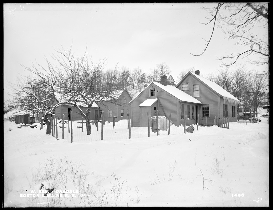 Wachusett Reservoir, Boston & Maine Railroad's two houses, on the south side of Wheeler Place, from the south near Central Massachusetts Railroad Division, Oakdale, West Boylston, Mass., Jan. 27, 1898