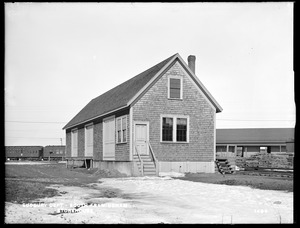 Sudbury Department, storehouse, near Boston & Albany Railroad, from the southeast, South Framingham, Framingham, Mass., Feb. 14, 1898