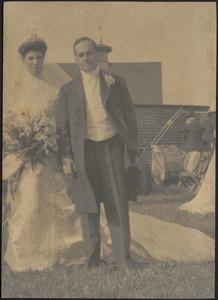 Julian Lowell Coolidge and Theresa Reynolds Coolidge on their Wedding day, 1901
