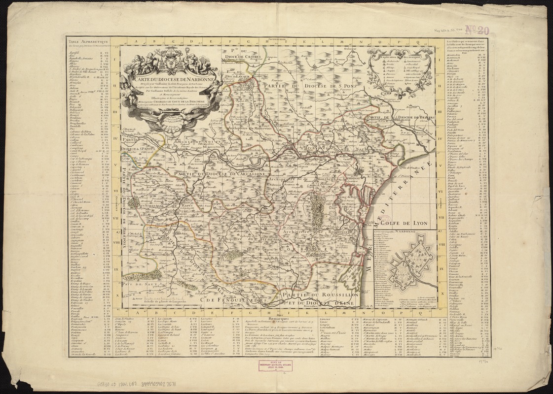 Carte du Diocese de Narbonne