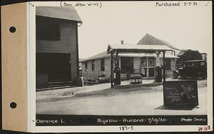 Clarence L. and Elsie H. Bigelow, filling station, Rutland, Mass., Jul. 10, 1930