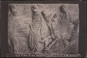 867, frieze of the Parthenon, sacrificial bulls. A. M. Athens