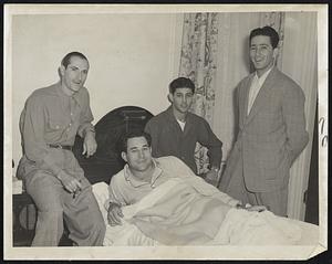 Island Republic’s Top Exports to baseball in the major leagues include this foursome of the Washington Senators. The caballeros from Cuba, shown at the Hotel Kenmore today are, left to right: Pitcher Julio Moreno, Pitcher Conrado Marrero, who lost no time getting into bed; Infielder Willy Miranda and Pitcher Sandalio Consuegra.